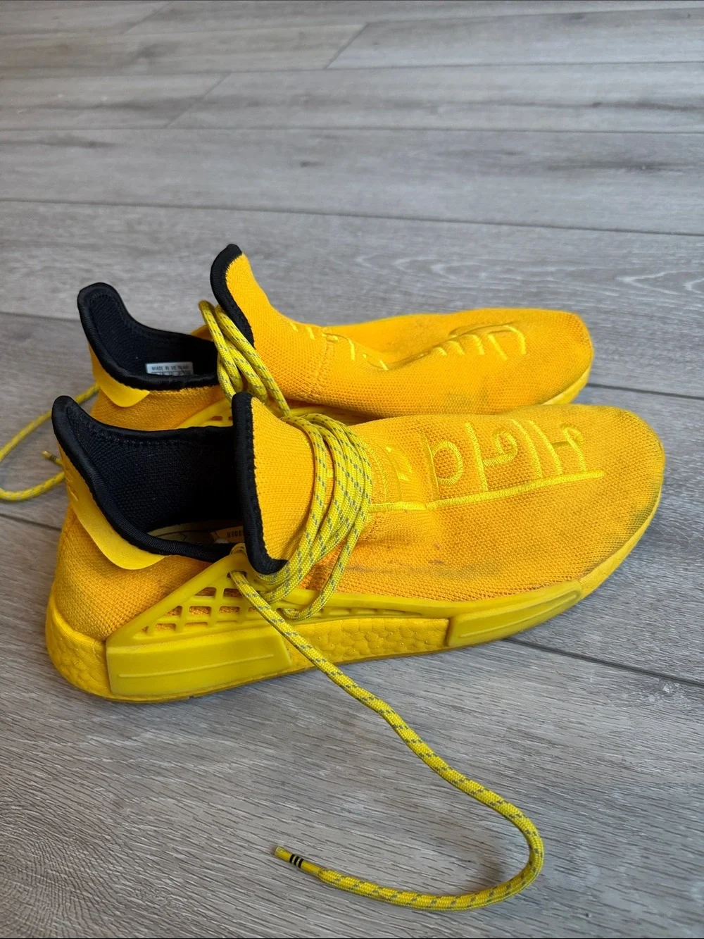 Adidas NMD Hu Pharrell Lightweight extra eye yellow sneakers size 10.5